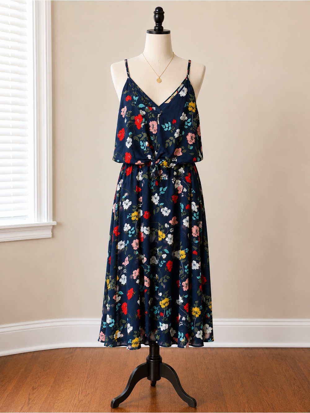 Jack By BB Dakota Navy Floral Wide Leg Jumpsuit Size XS